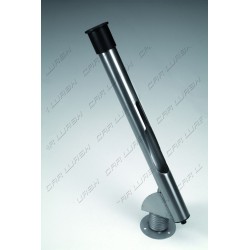 Flexible stainless steel lance holder with safety stop