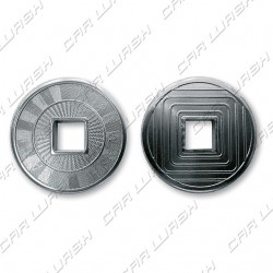 Steel token diam 25 mm internal hole square 1,9
