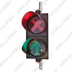 Complete adjustable double traffic light Freccia Verde / Red Cross led 7/6 W 220 V. - dim. 50x25 cm.