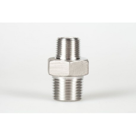 Raccordo nipplo ridotto M3/8 M1/4 inox