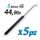 Lotto di 5 lance da 700 mm inox pressofuse