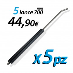 Lotto di 5 lance da 700 mm inox pressofuse
