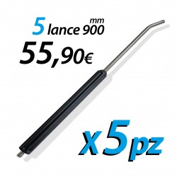 Lotto di 5 lance da 900 mm inox pressofuse