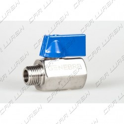 Stainless steel mini ball cock FM1 / 4 small blue lever