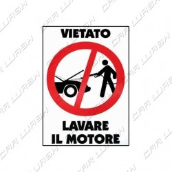 Adesivo Vietato lavare il motore