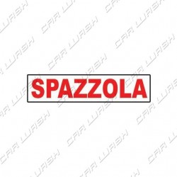 Adesivo scritta SPAZZOLA sfondo bianco 26x10
