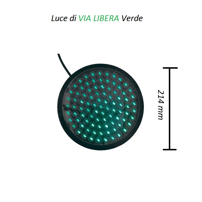 Luce Semaforo Verde a led 8 W 220 V. - d. 214 mm. (200)