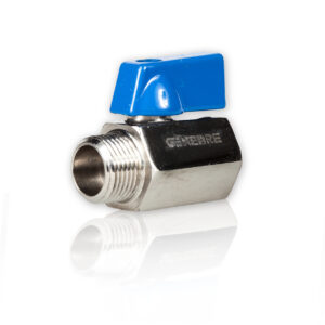 Rubinetto minisfera inox FM3/8 leva blu piccola