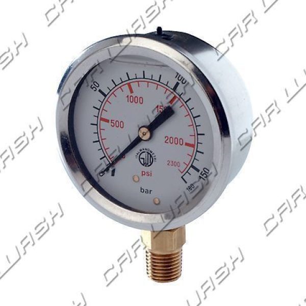 Stainless steel glycerine pressure gauge 0-25 bar